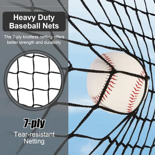 Vista 3 de 6'X6' Baseball Softball Practice Net,Pitching Net,Batting Net,with Bonus Strike Zone,Target and Bow Frame,for Hitting,Pitching,Catching