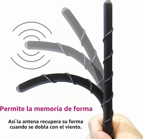 Vista 5 de Antena de goma para Dodge Durango (2011-2013), antena Dodge Durango – A prueba de lavado de autos, 8 pulgadas de bobina de cobre interna de repuesto