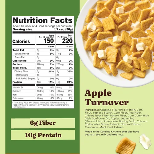 Vista 2 de Catalina Crunch Cereal proteico, rotación de manzana, bolsa de 8 onzas
