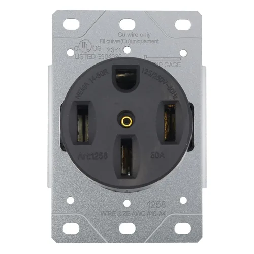 Vista 8 de Micmi Placa de pared de metal con salida de receptáculo de un solo orificio de 2.12 pulgadas de diámetro, placa de pared de tamaño estándar de 1