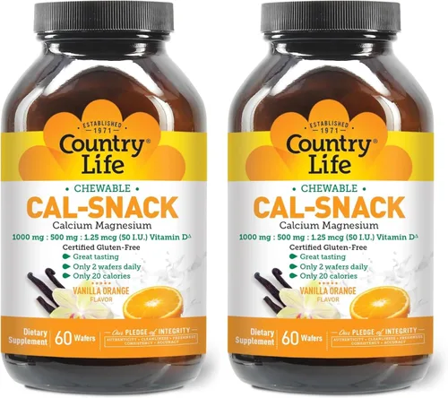 Vista 7 de Country Life Cal-Snack Calcio Magnesio con Vitamina D, 60 Obleas