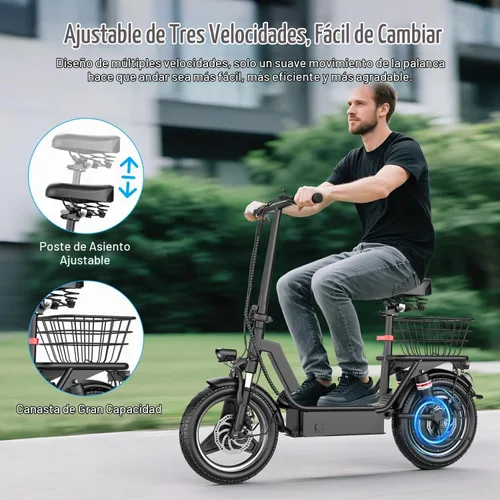 Vista 7 de Scooter eléctrico para adultos y adolescentes, pico de 1000 W