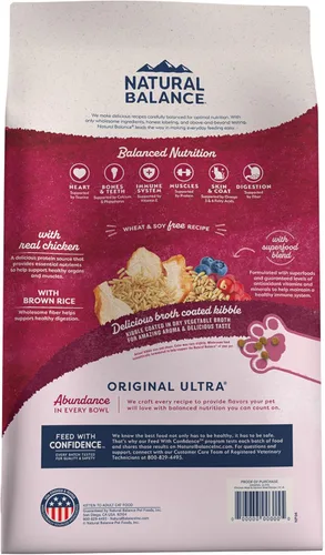 Vista 3 de Natural Balance Alimento ultra seco original para gatos, receta de harina de pollo y salmón, salud de todo el cuerpo para gatitos a gatos adultos, 6