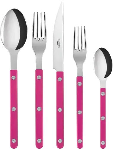Vista 6 de SABRE PARIS - Juego de cubiertos de 5 piezas - Colección Bistrot - Cuchillo, tenedor, cuchara de sopa, cucharadita y tenedor de postre - Acero