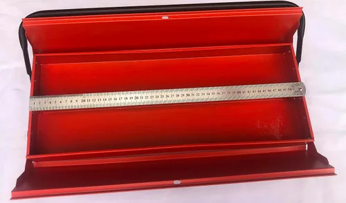 Vista 2 de CARLTONMAN Caja de herramientas portátil de 3 capas y 5 bandejas de 21 pulgadas, organizador universal de herramientas plegable, cuerpo de metal