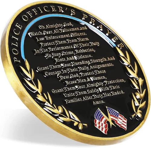 Vista 6 de Glamtune US Saint Michael Police Prayer Challenge Coin State Trooper Gifts