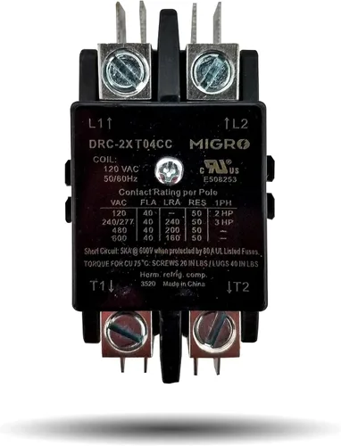Vista 13 de Migro Contactor de CA resistente de 2 polos y 40 amperios que reemplaza prácticamente todos los modelos residenciales de 2 polos