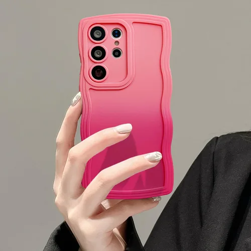 Vista 39 de UEEBAI Funda de silicona con marco ondulado para Samsung Galaxy A13 5G, lindo marco ondulado, ajuste delgado, a prueba de golpes, funda suave y Negro