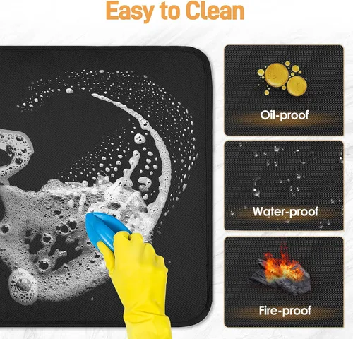 Vista 5 de Tapete resistente al calor para freidora de aire, tapete resistente al calor de 12 x 14 pulgadas para encimera, protector de encimera de silicona