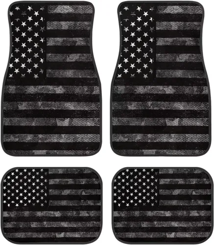 Vista 17 de Yewattles 250th American Flag - 4 alfombrillas para automóvil, sedán, camioneta, SUV, camión, forro delantero y trasero, tapete protector