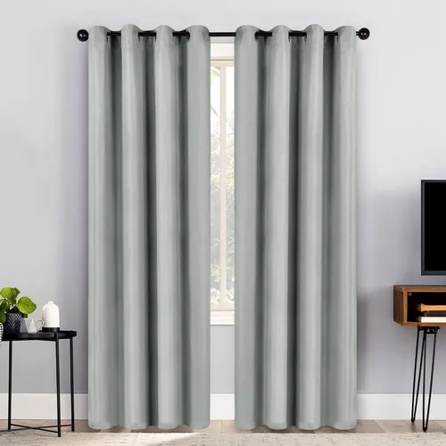 Vista 21 de Superior Cortinas opacas, aisladas, cortinas con bloqueo solar para dormitorio, sólidas, texturizadas, ventana de sala de estar, tejido térmico