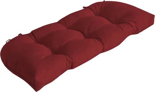Vista 15 de Cojín para banco de mimbre de exterior Arden, 41.5 x 18, resistente a la lluvia, resistente a la decoloración, damasco negro Aurora Damasco Aurora