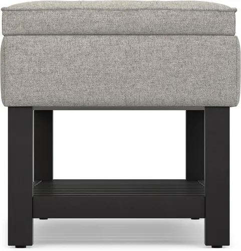 Vista 12 de SIMPLIHOME Cosmopolitan - Otomana rectangular con aspecto de lino de 44 Cloud gris