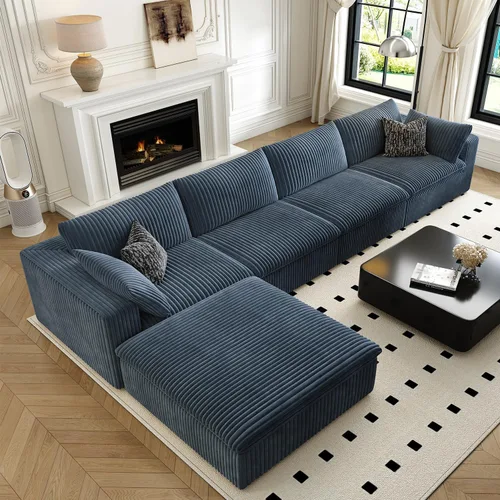 Vista 43 de LoveSeat Cloud Couch Sofá Seccional Modular para Sala de Estar, Sofá Moderno con Asiento Profundo, Sofá de 2 Plazas Sin Huesos con Otomana, Cómodos