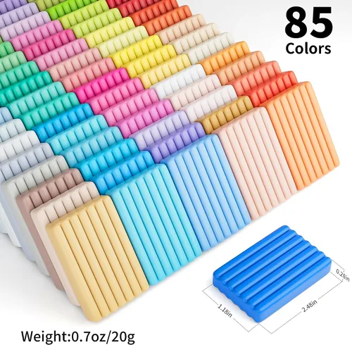 Vista 2 de Aestd-ST Arcilla polimérica de 85 colores, arcilla de modelado para niños, kit de arcilla para moldear al horno, kits de inicio de bricolaje