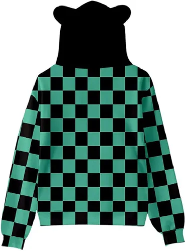 Vista 2 de Disfraz de Demon Slayer Kamado Tanjiro con capucha para niños Nezuko Cosplay niños