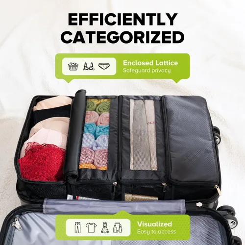 Vista 3 de Organizador de maleta, organizador de equipaje de viaje, estantes colgantes, cubo de embalajeorganizador de viaje portátil plegable para equipaje