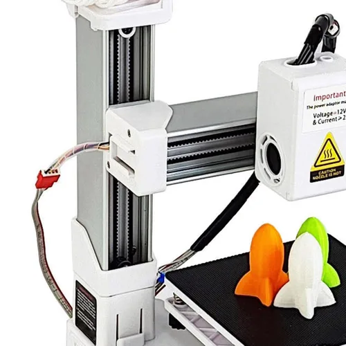Vista 7 de Impresora 3D para principiantes, tamaño compacto, alta resolución, calefacción eficiente, diseño robusto, para proyectos educativos, color blanco