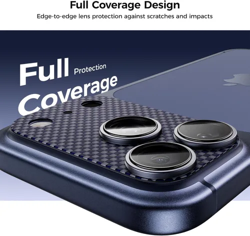 Vista 4 de BENKS ArmorWarrior - Protector de lente de cámara para iPhone 17 Pro, vidrio templado recubierto de AR con fibra de aramida, resistente a