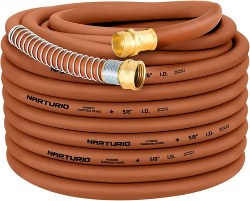 Vista 13 de Short Leader Manguera de Jardín 5/8" x 4 pies, Manguera de Agua Ligera Sin Dobleces, Goma Híbrida, Uso Pesado, 650 PSI de Presión de Ruptura