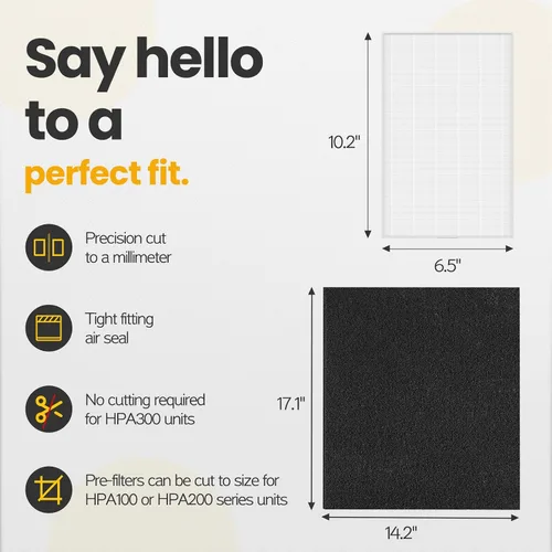 Vista 4 de Filtro HEPA HPA300 de repuesto compatible con purificador de aire Honeywell serie HPA300, HPA300, HPA304, HPA8350, HPA300VP, HPA3300b, HPA5300