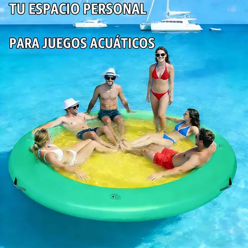 Vista 7 de Inflatable Water Hammock 4ft/6ft/8ft Round Float Ring for Adults