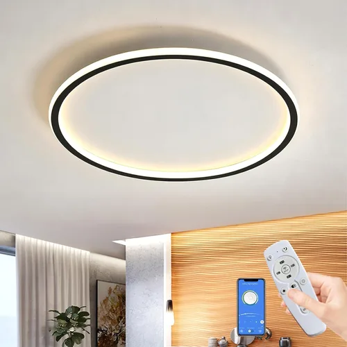 Vista 14 de Moderna lámpara LED de techo, regulable, montaje empotrado, color Blanco