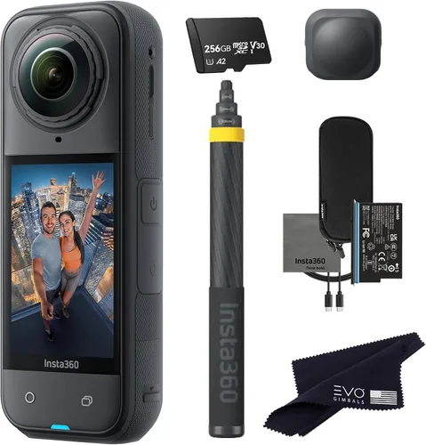 Vista 11 de Insta360 X5 Extended Selfie Stick Bundle ((3m/9.8ft))-8K impermeable 360 cámara de acción con sensores de 1/1.28" 48MP, video 8K 360 HDR, 72MP 360