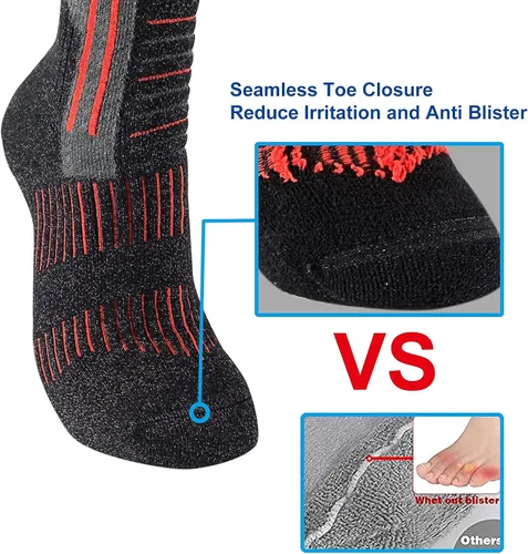 Vista 4 de Toes&Feet Calcetines acolchados antiampollas resistentes al olor para mujeres y hombres, absorben el sudor, senderismo, montañismo, media