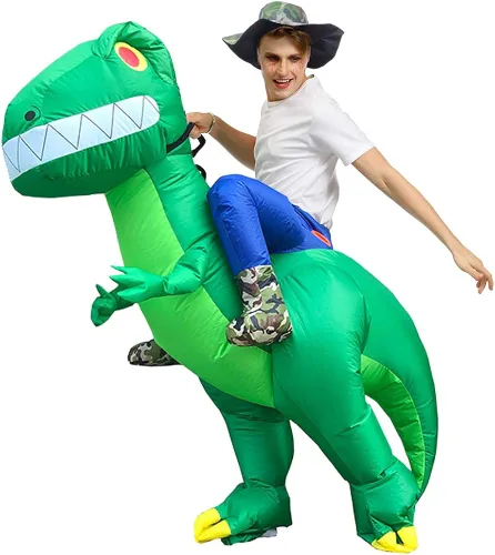 Vista 8 de Disfraz inflable para niños, disfraces inflables de Halloween, disfraz inflable de tiranosaurio Rex, disfraces de explotar