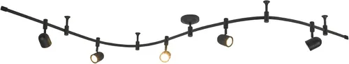 Vista 9 de Catalina Lighting Lámpara de Techo con Riel de 96", Bronce Frotado con Aceite, Riel Flexible LED Transicional de 5 Luces, Bombilla Incluida