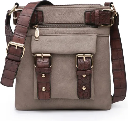 Vista 15 de Dasein Bolsos cruzados ligeros para mujer, de cuero vegano suave, bolso de mensajero, bolso de hombro, bolso de viaje