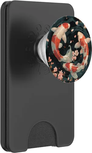 Vista 7 de Peces japoneses Koi Fish Japón Carpa Nishikigoi Fish PopSockets Adhesivo PopGrip