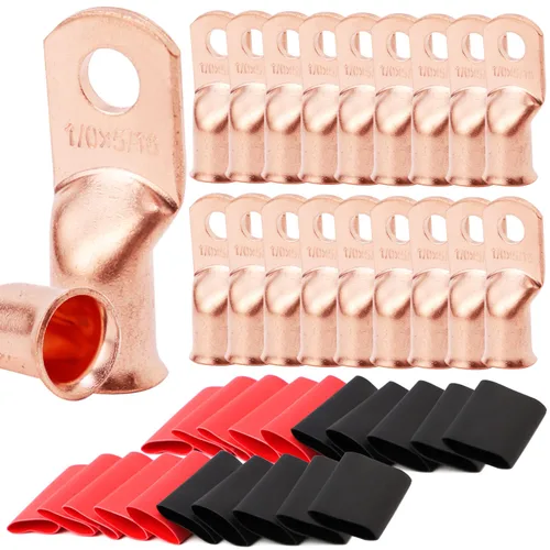 Vista 25 de TKDMR - Kit de 264 piezas de extremos de cable de batería, 132 piezas de terminales de anillo de lengüetas de cable de cobre resistentes AWG 8 6 4 2