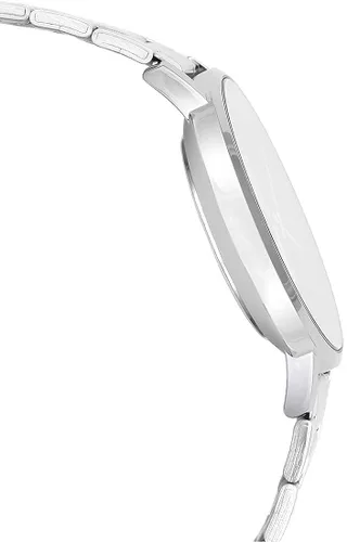 Vista 3 de Casio LTP-VT01D-4B Reloj analógico minimalista de acero inoxidable con esfera melocotón para mujer