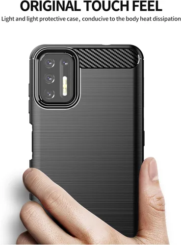 Vista 4 de Asuwish Funda compatible con Moto G9 Plus y protector de pantalla de vidrio templado, accesorios de celda, funda protectora de cuerpo completo