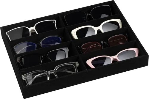 Vista 10 de Frebeauty 8-Slot Sunglass Organizer,Velvet Sunglass Holder for Drawer Beige