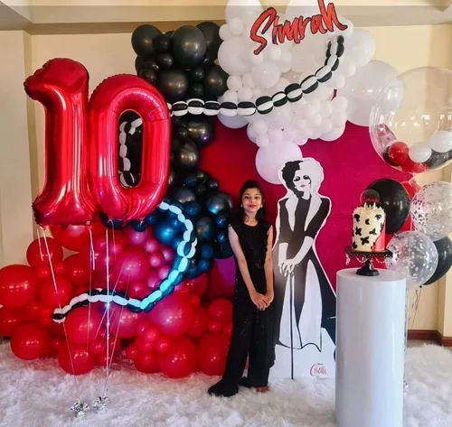 Vista 4 de Globos rojos de 40 pulgadas con el número 10, globos gigantes de 10 globos rojos de cumpleaños 10 globos rojos de cumpleaños 10 globos de 10.º