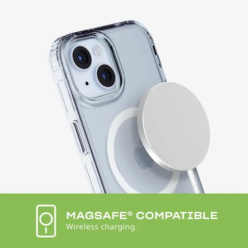 Vista 6 de Tech21 Evo - Funda transparente para iPhone 16e y 15, compatible con MagSafe, funda de protección contra impactos, transparente