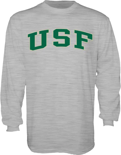 Vista 38 de Blue 84 NCAA playera de manga larga con nombre de equipo arqueado color brezo oscuro para hombre