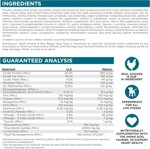 Vista 8 de NutriSource Alimento seco para perros adultos, bocados pequeños, pollo y arroz, 4 libras Soporte probiótico y prebiótico, grano inclusivo, sin
