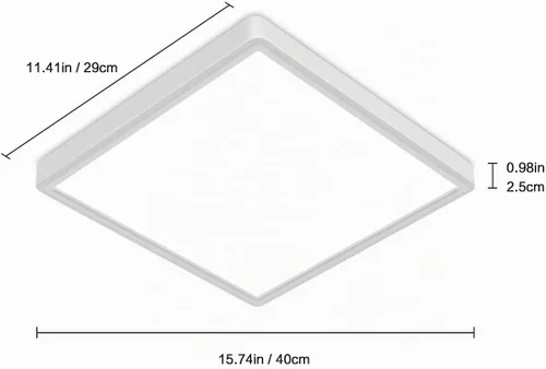 Vista 3 de Lámpara de techo LED regulable de 12 pulgadas con control remoto, brillo CCT completo de 24 W, luz de techo LED cuadrada ajustable, accesorio