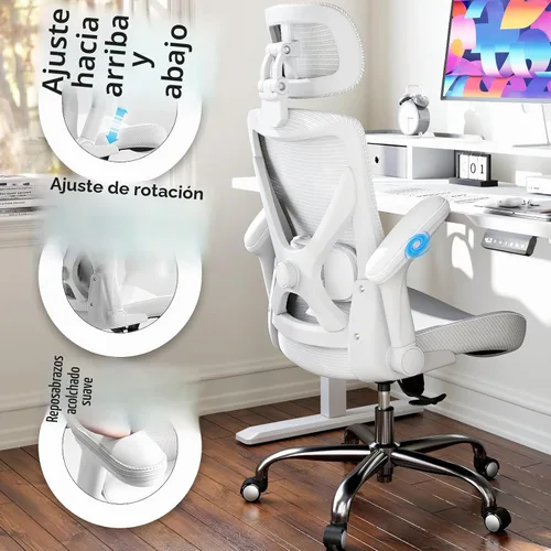 Vista 6 de [Usado] Ergalithic Silla de Oficina para Casa Ergonómica - Silla de Escritorio en Forma de X para Computadora de Malla con Cuero de PU, Soporte