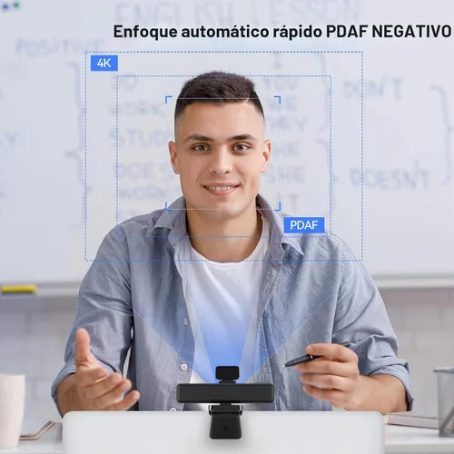 Vista 4 de Angetube Cámara web de gran angular 4K para PC, cámara web