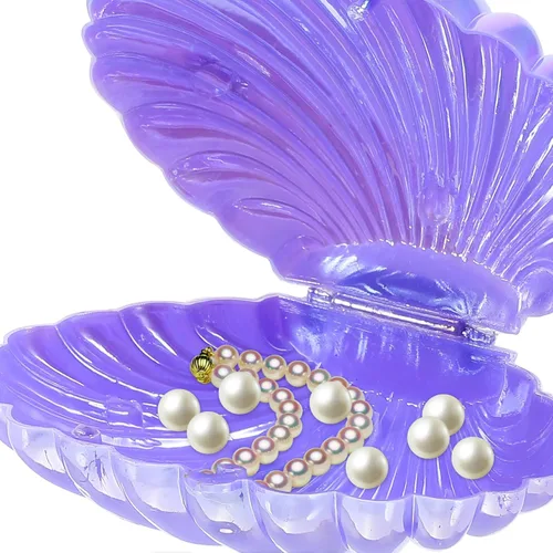 Vista 4 de Didiseaon 12 cajas de dulces de concha de mar, recipientes de conchas de mar, recipientes de regalo de fiesta de almejas, caja de plástico