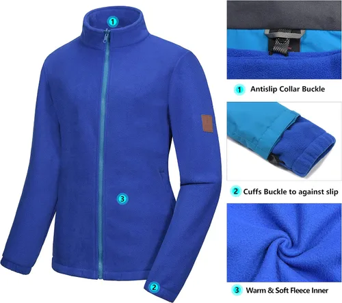 Vista 3 de Little Donkey Andy Chaqueta de esquí 3 en 1 para mujer, impermeable, cálida, para invierno, resistente al viento, para nieve