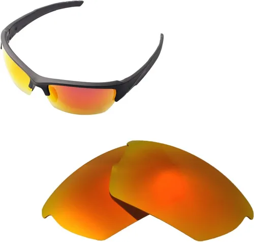 Vista 4 de Walleva Lentes de repuesto para gafas de sol Wiley X Valor - Múltiples opciones disponibles, rojo (Fire Red Mirror Coated - Polarized)