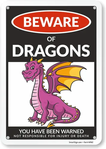 Vista 28 de SmartSign Funny Beware Of Bearded Dragons - Letrero de advertencia de 10 x 7 pulgadas, aluminio laminado sin óxido de 40 mil, letreros de metal