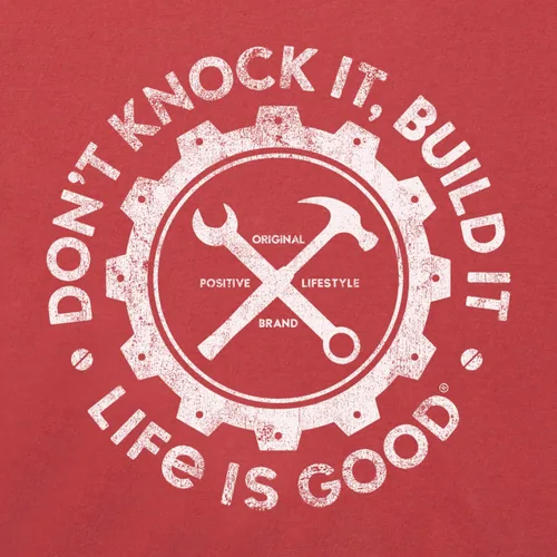 Vista 2 de Life is Good Mens Build It Cotton Short Sleeve Graphic T-Shirt, Crewneck Casual Tee
