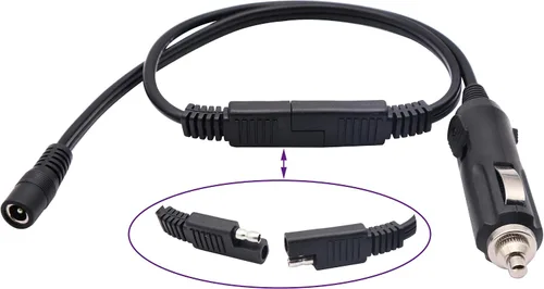 Vista 7 de Cable de encendedor de cigarrillos SAE, enchufe macho de encendedor de cigarrillos de 12 V a SAE de 2 pines, conector de desconexión rápida